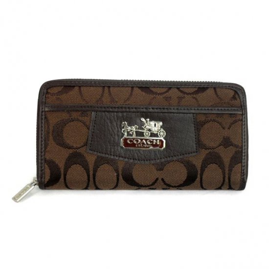 Coach Logo Signature Large Coffee Wallets EEW | Women - Click Image to Close